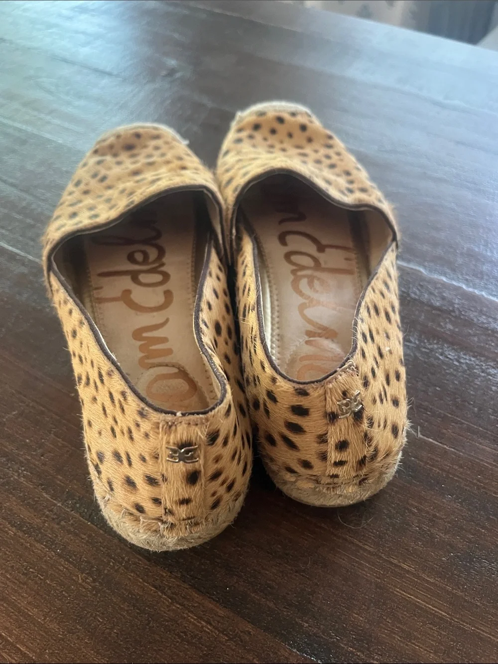Sam Edelman Leopard-Print Espadrille Flats in Tan and Black